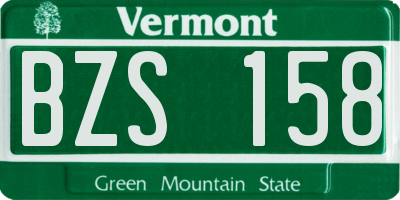 VT license plate BZS158