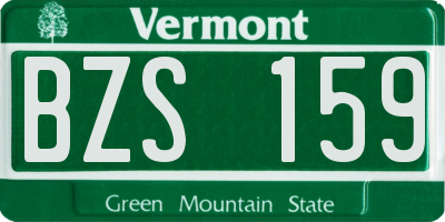 VT license plate BZS159