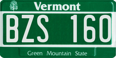 VT license plate BZS160