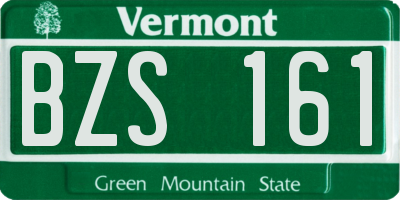 VT license plate BZS161
