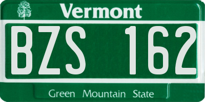 VT license plate BZS162