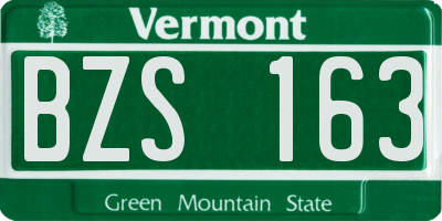 VT license plate BZS163