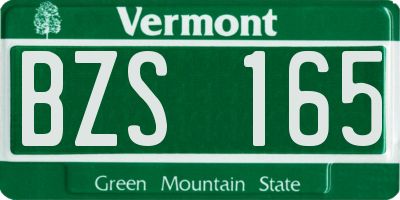 VT license plate BZS165