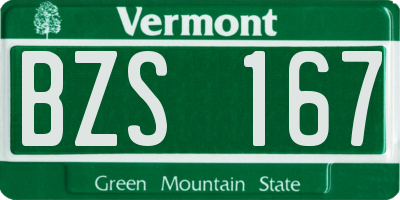 VT license plate BZS167