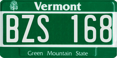 VT license plate BZS168