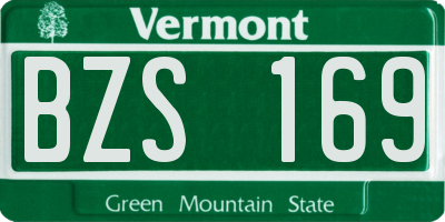 VT license plate BZS169