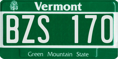 VT license plate BZS170
