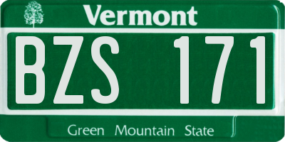 VT license plate BZS171