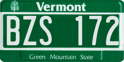 VT license plate BZS172