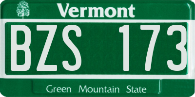 VT license plate BZS173