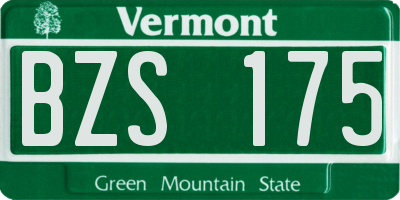 VT license plate BZS175