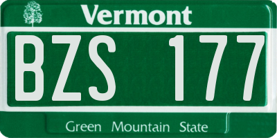 VT license plate BZS177