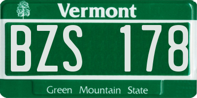 VT license plate BZS178