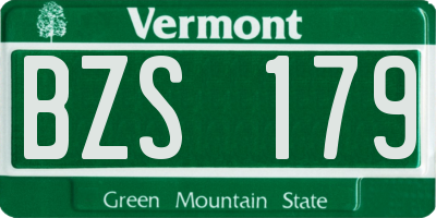 VT license plate BZS179