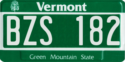 VT license plate BZS182