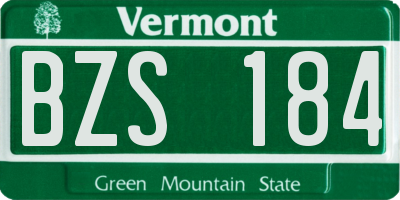 VT license plate BZS184