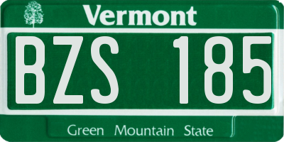 VT license plate BZS185