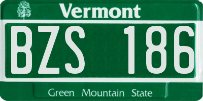 VT license plate BZS186
