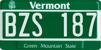 VT license plate BZS187