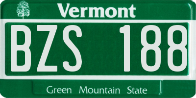VT license plate BZS188