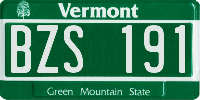 VT license plate BZS191