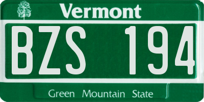 VT license plate BZS194