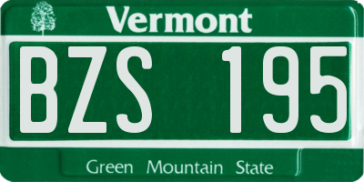 VT license plate BZS195