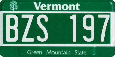 VT license plate BZS197