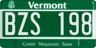 VT license plate BZS198