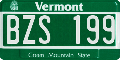 VT license plate BZS199