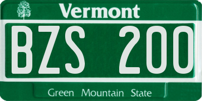 VT license plate BZS200