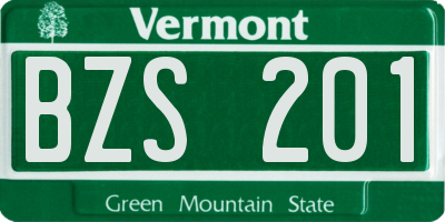 VT license plate BZS201