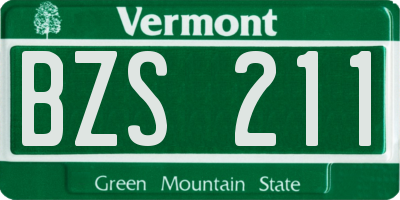 VT license plate BZS211