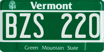 VT license plate BZS220