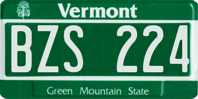 VT license plate BZS224