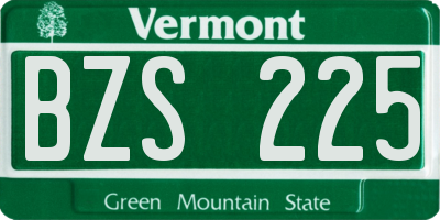 VT license plate BZS225