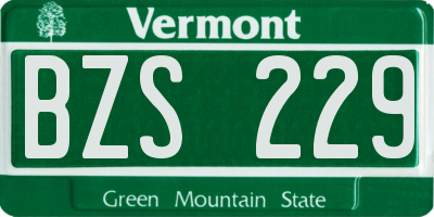 VT license plate BZS229