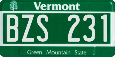VT license plate BZS231