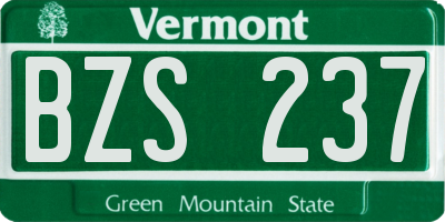 VT license plate BZS237