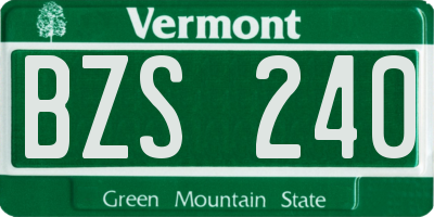 VT license plate BZS240