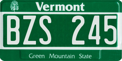 VT license plate BZS245