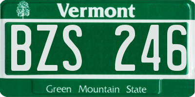 VT license plate BZS246