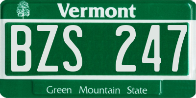 VT license plate BZS247