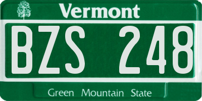 VT license plate BZS248