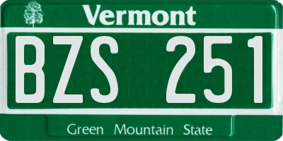 VT license plate BZS251