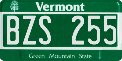 VT license plate BZS255