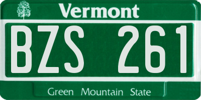 VT license plate BZS261