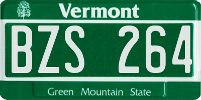 VT license plate BZS264