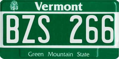 VT license plate BZS266