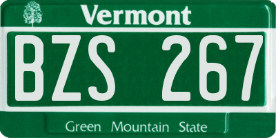 VT license plate BZS267